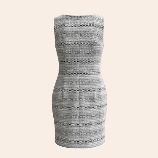 Calvin Klein Pointelle Knit Sheath Dress in Grey Marl