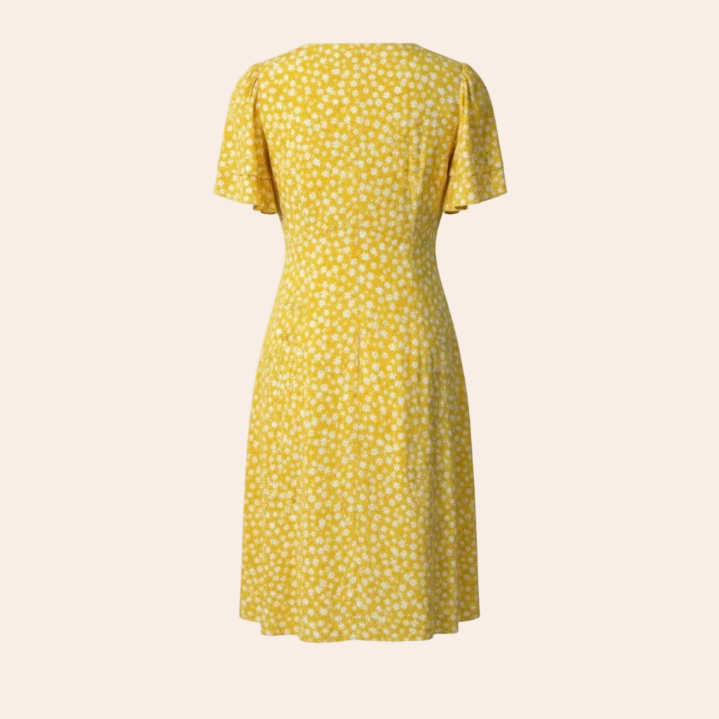 yellow Lawson ditsy print Forever New Pria button-through mini
