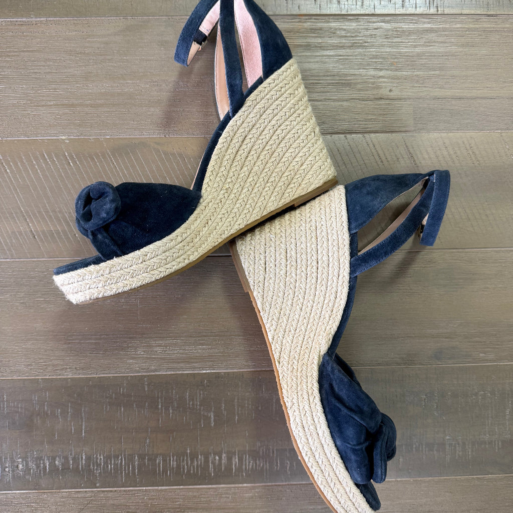 Kate Spade New York Tianna suede bow wedge espadrille sandals