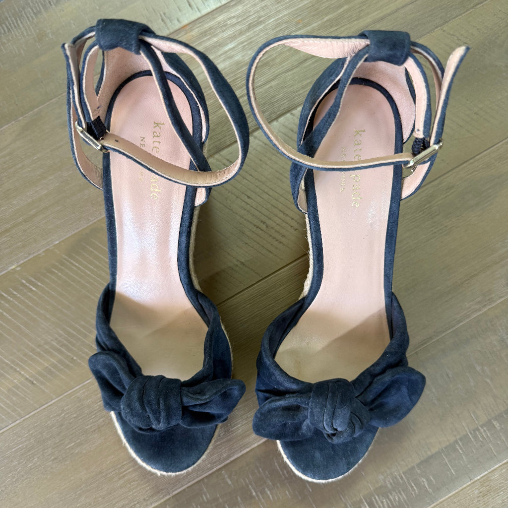 Kate Spade New York Tianna espadrille wedge sandals in navy suede