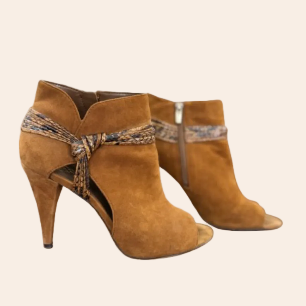 Vince Camuto "Annavay" Suede Peep Toe Ankle Bootie