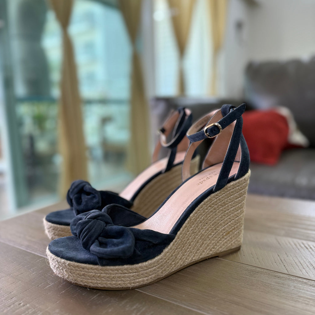 Kate Spade New York Tianna suede platform espadrille wedge sandals