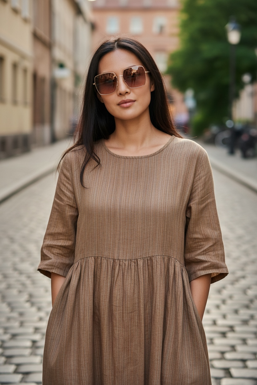 Burberry brown tinted hexagonal sunglasses with rose gold frames