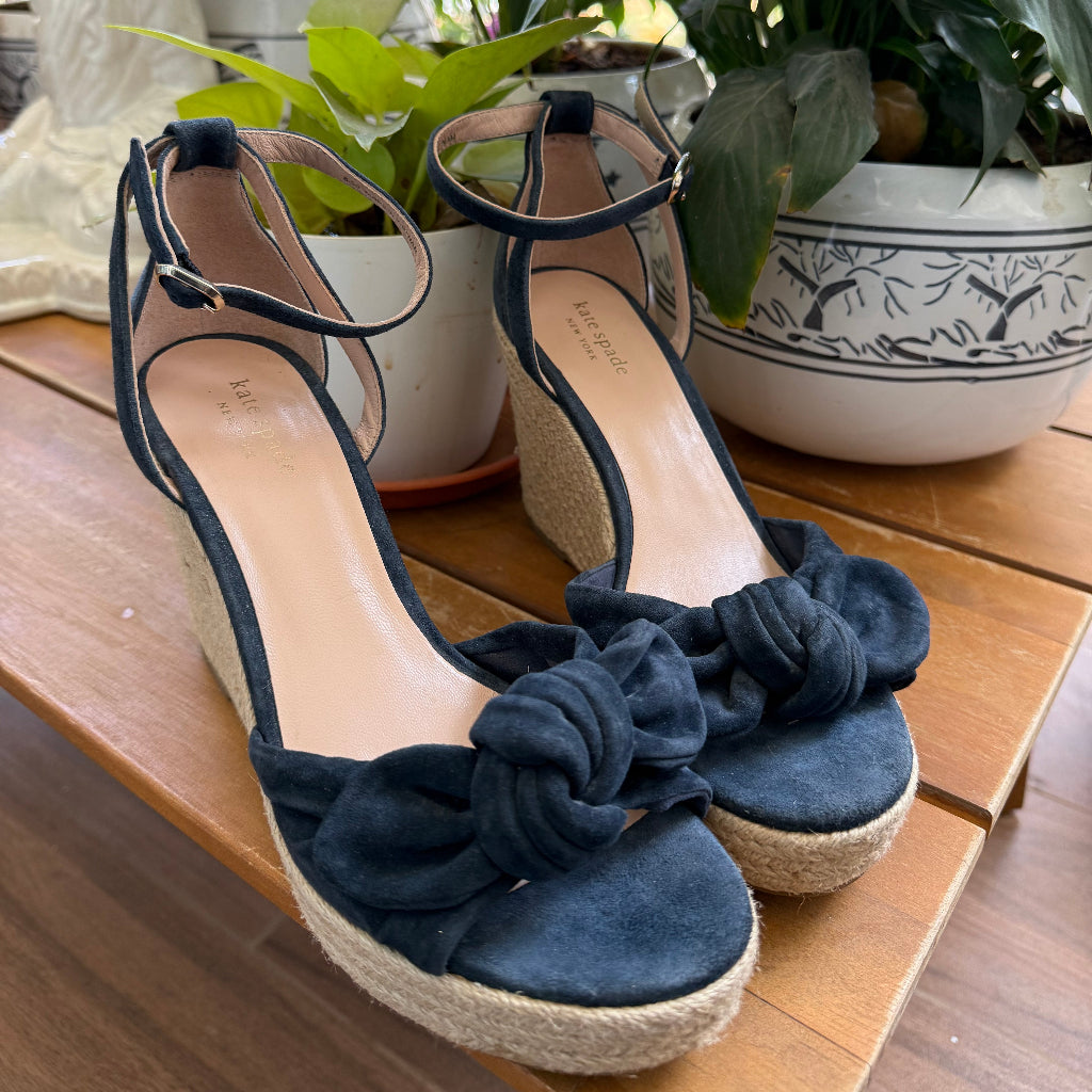 Kate Spade New York Tianna platform wedges in navy blue