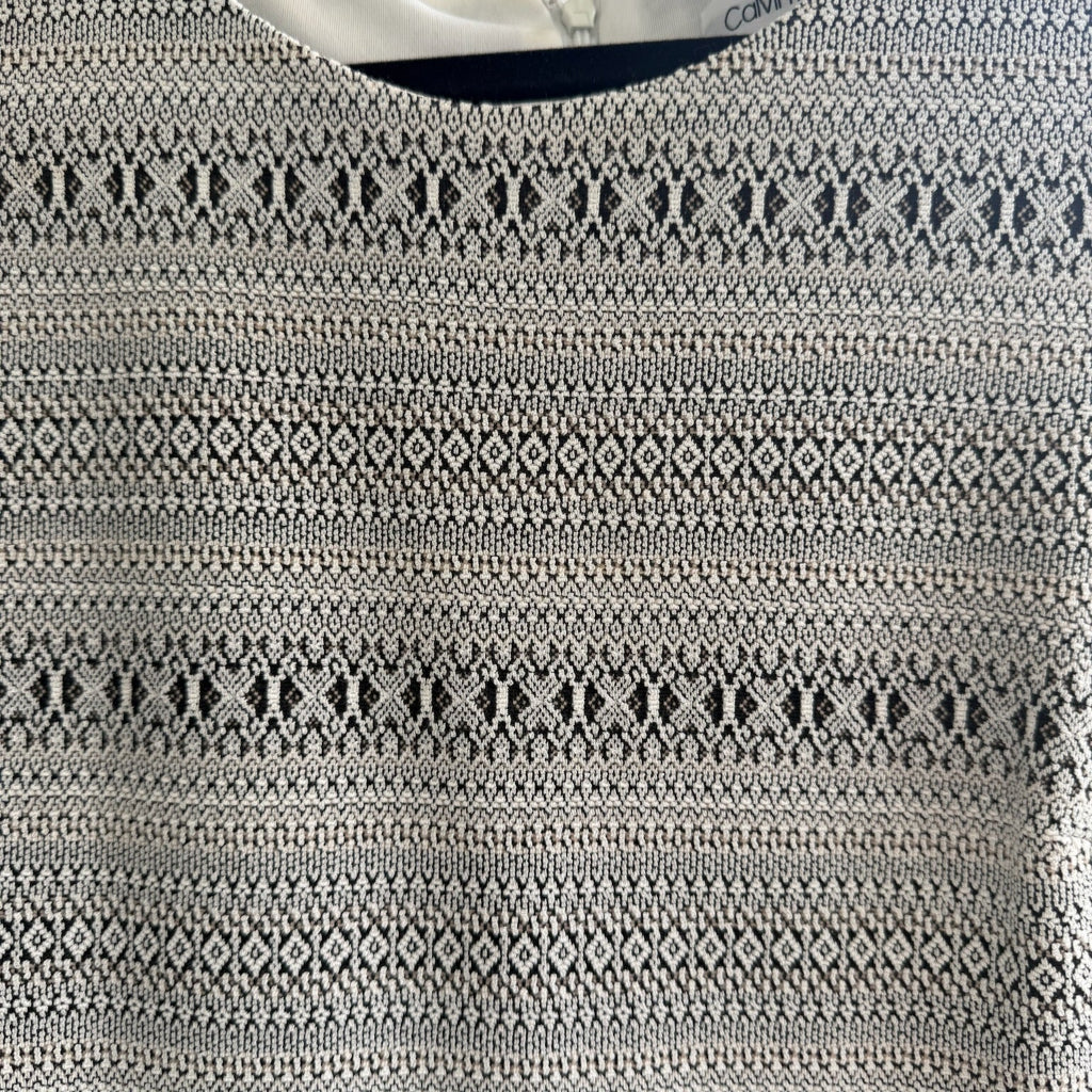 Calvin Klein Pointelle Knit Sheath Dress in Grey Marl