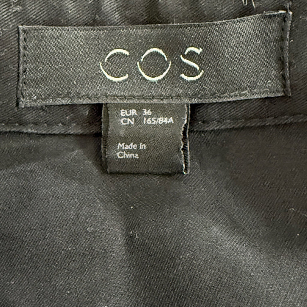 COS Puff Sleeve Shirt Mini Dress in Black