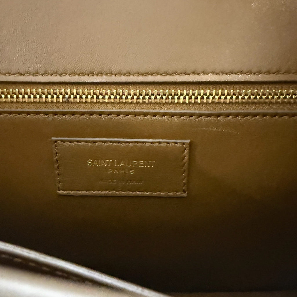 Saint Laurent distressed denim shoulder bag