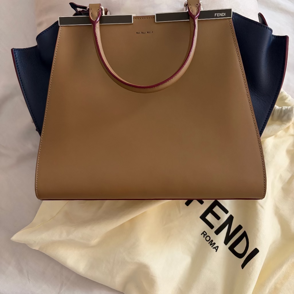 Fendi 3Jours Leather Tote in Beige
