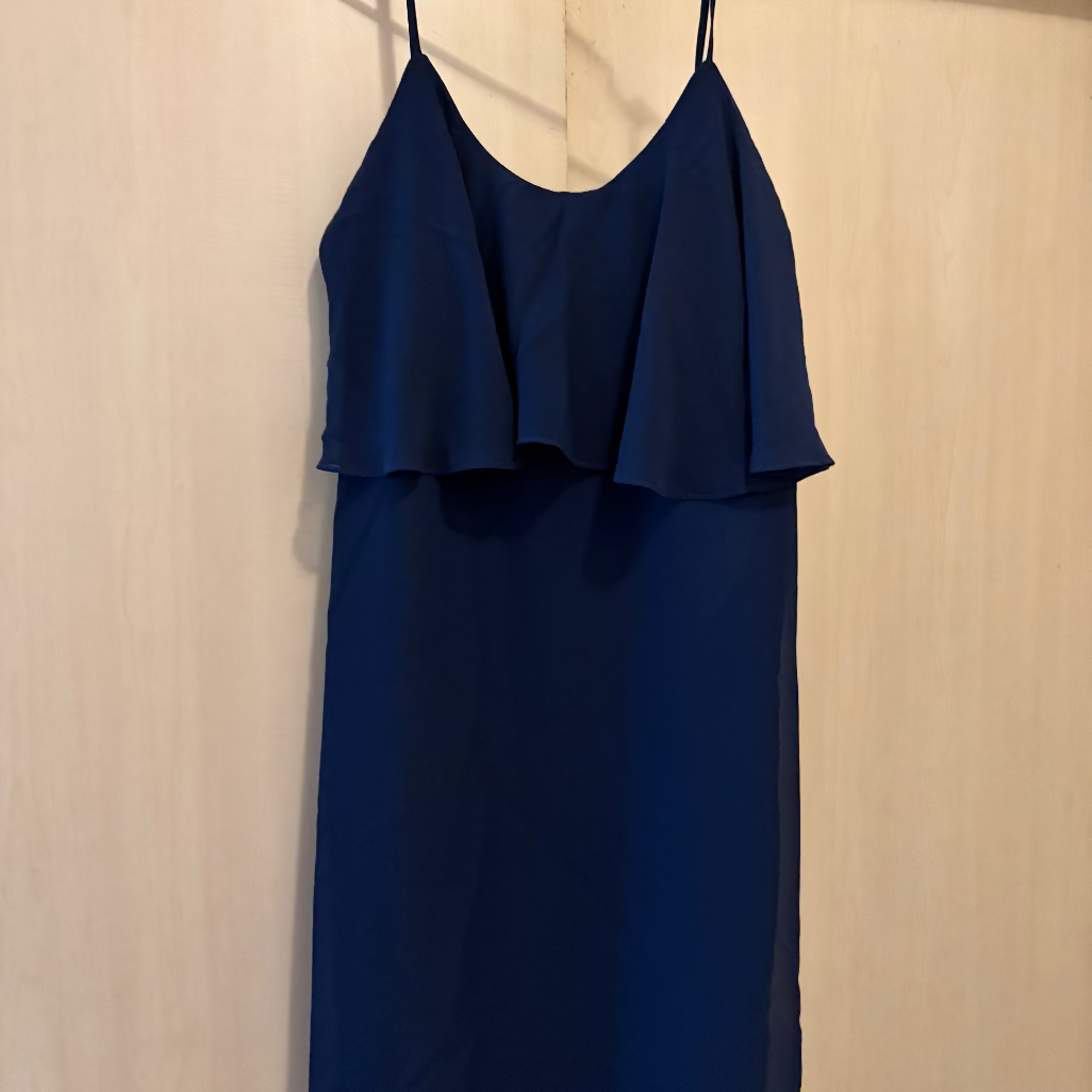 BCBGMaxAzria Chiffon Ruffle Midi Dress in Black
