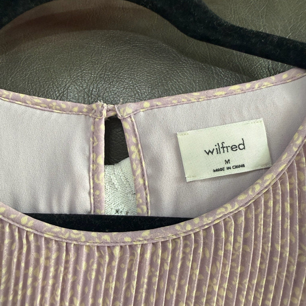 Wilfred Ribbed Pleated Mini Dress in Dusty Mauve
