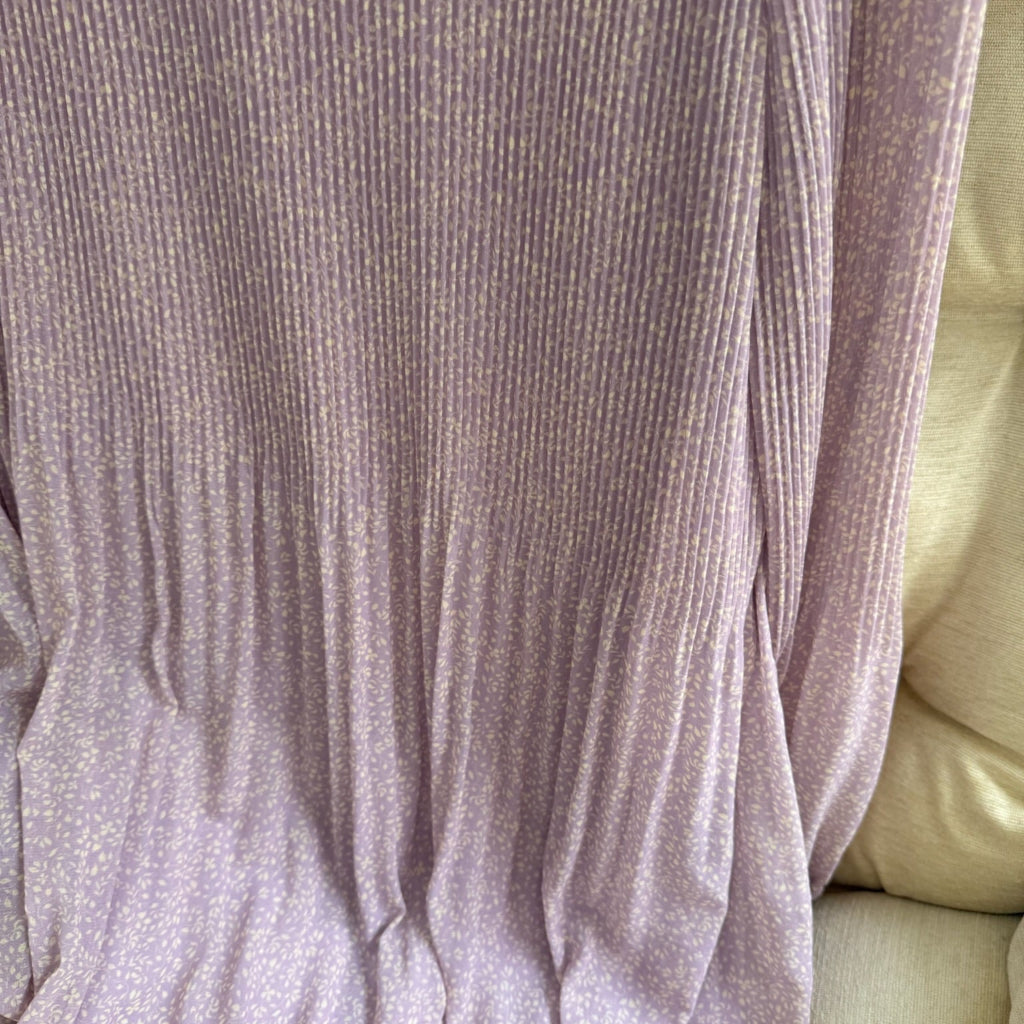 Wilfred Ribbed Pleated Mini Dress in Dusty Mauve