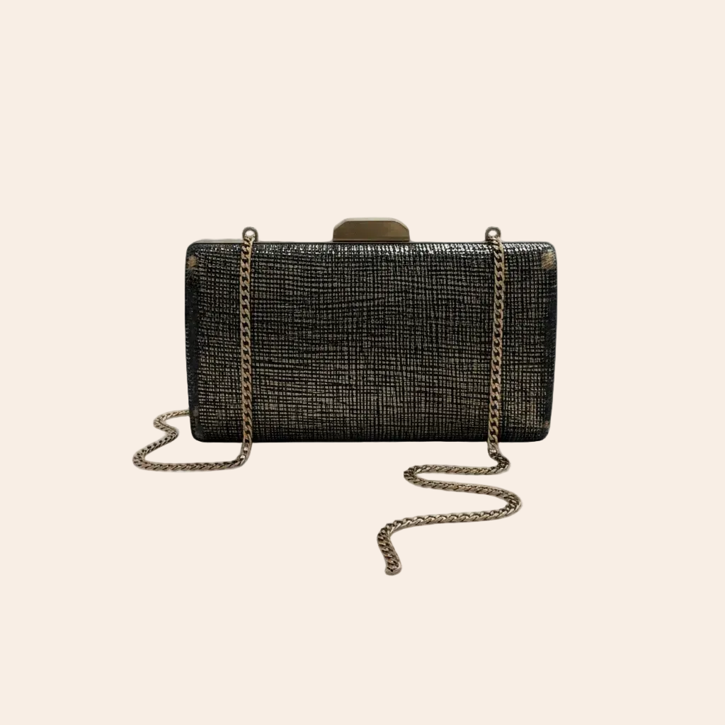 Dune London Metallic Textured Box Clutch Bag