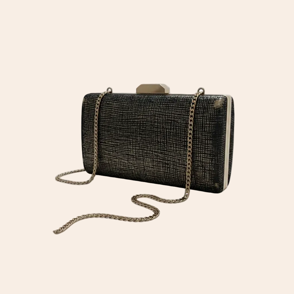 Dune London Metallic Textured Box Clutch Bag