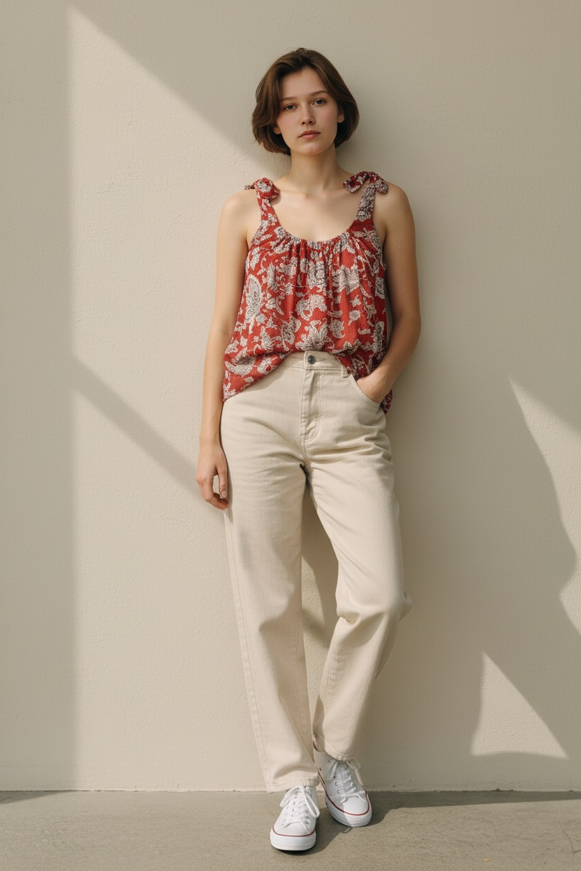 Scotch & Soda Floral Tie-Shoulder Cami Top
