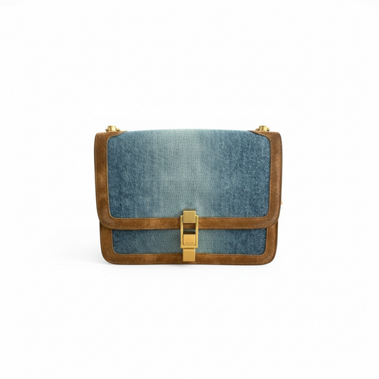 Saint Laurent distressed denim shoulder bag