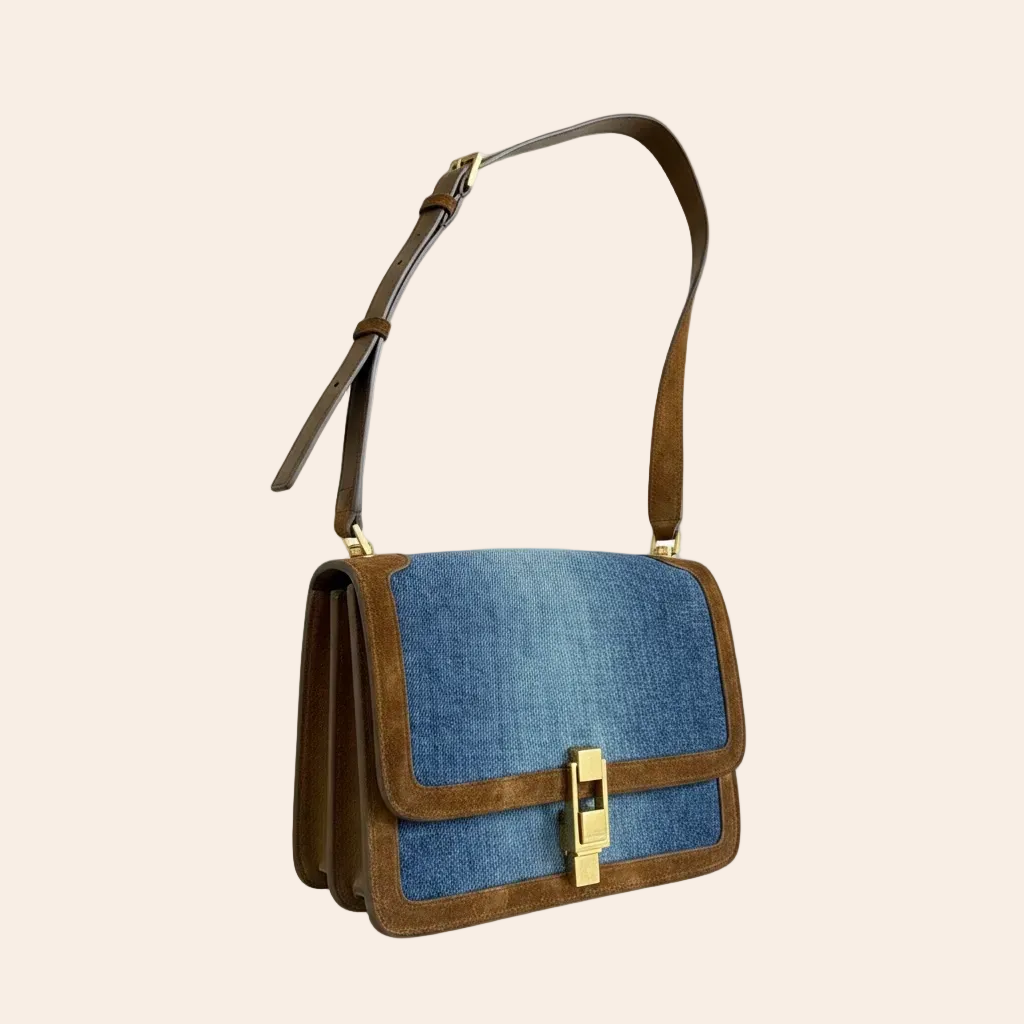 Saint Laurent distressed denim shoulder bag