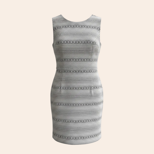 Calvin Klein Pointelle Knit Sheath Dress in Grey Marl