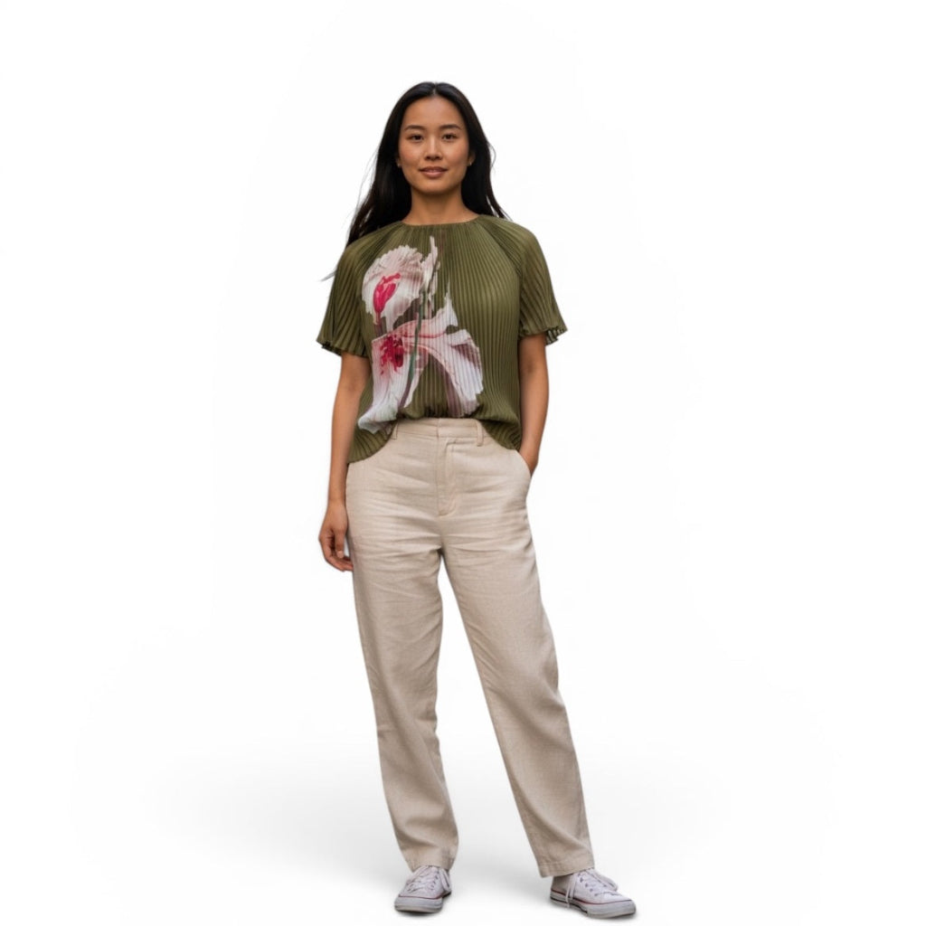 Ted Baker Olive Green Silk Blouse