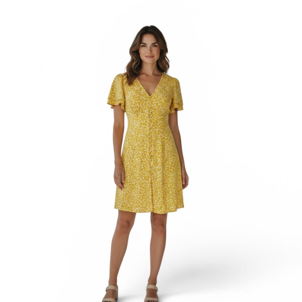 Ever New Sunshine Yellow Fit & Flare Dress
