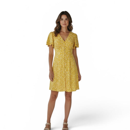Ever New Sunshine Yellow Fit & Flare Dress
