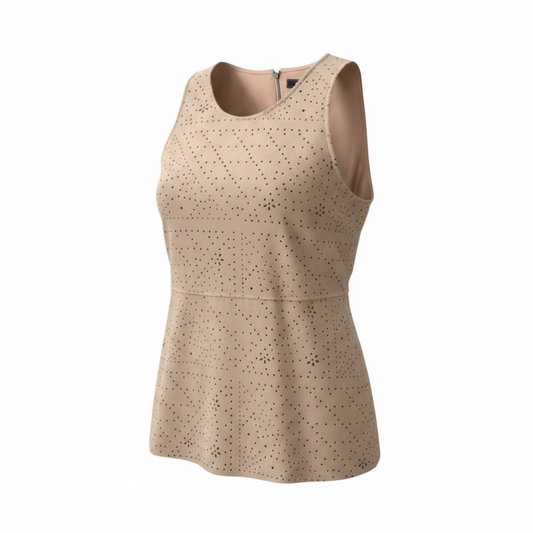 BCBGMaxAzria Cladiana Faux Suede Peplum Top