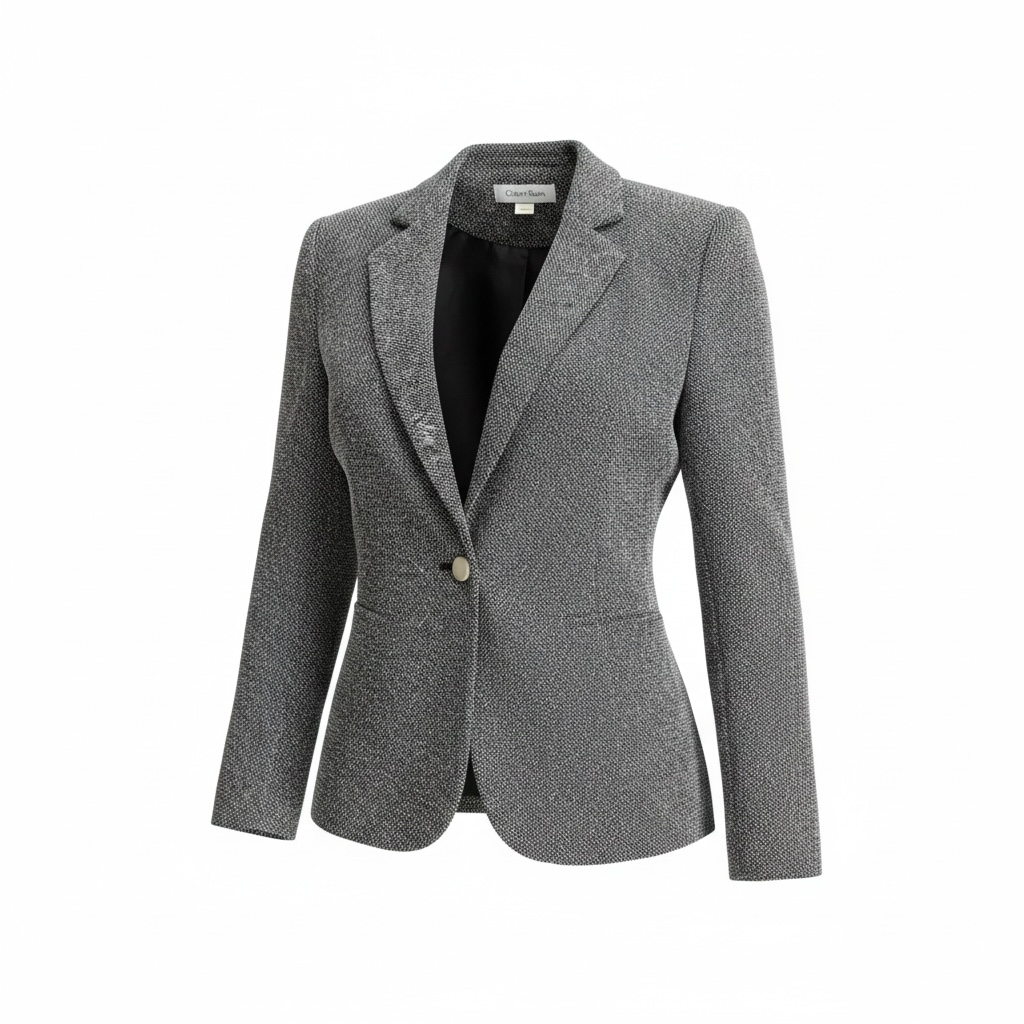 Calvin Klein Tweed Blazer in Grey