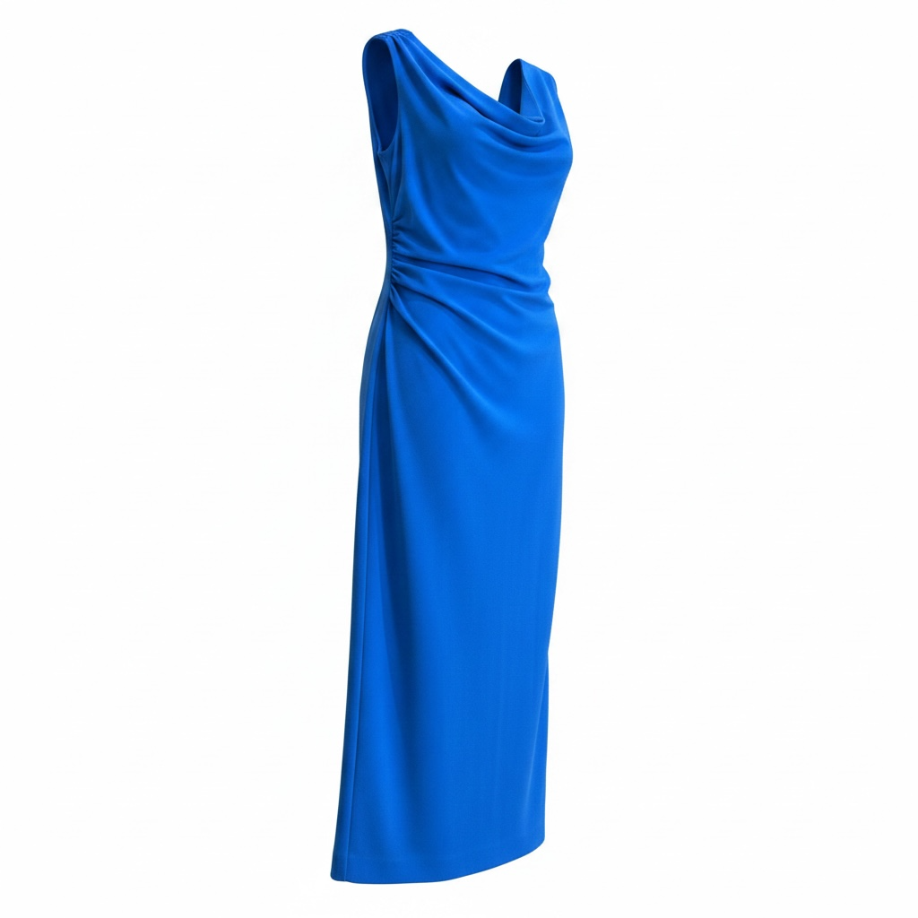 Ever New Ruched Midi Dress in Cobalt Blue