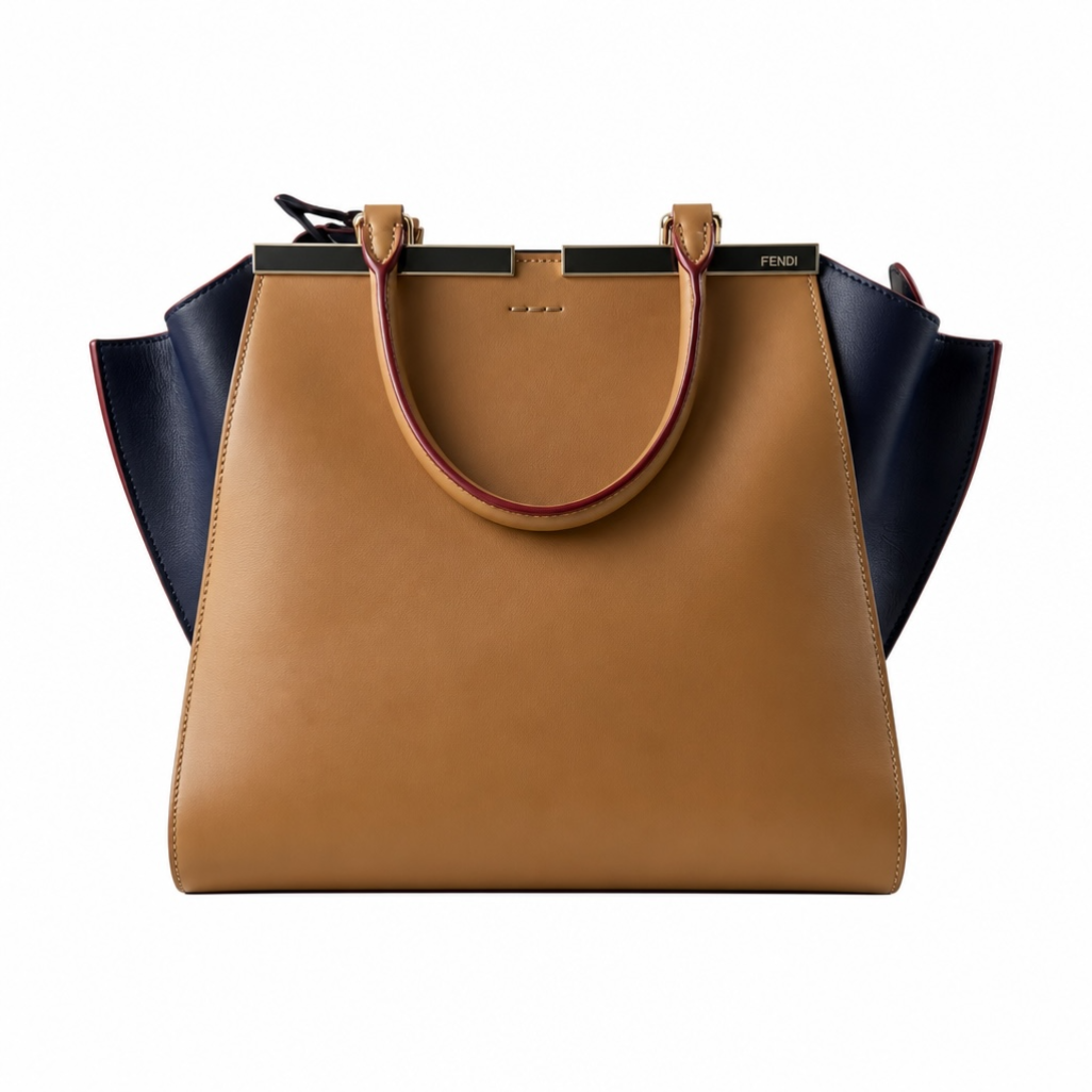 Fendi 3Jours Leather Tote in Beige