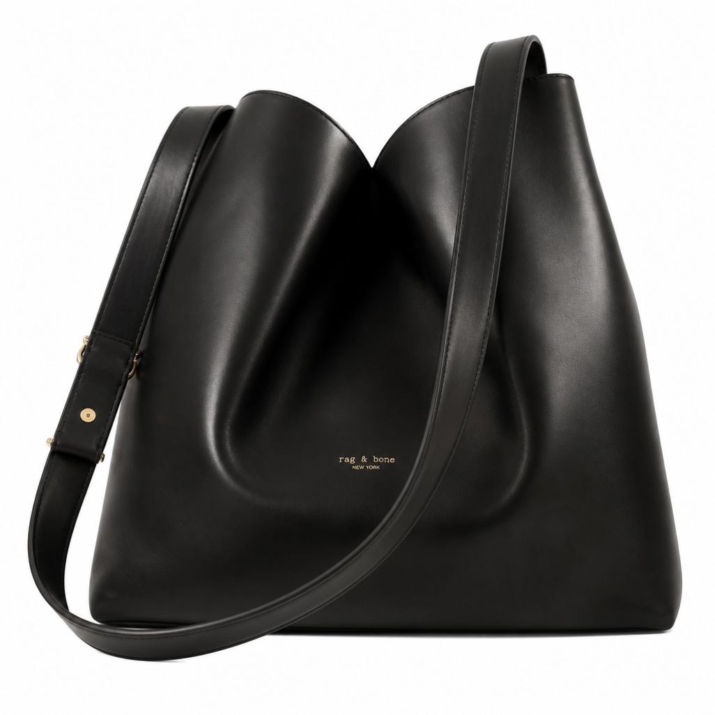 Rag & Bone Riser Leather Hobo in Black