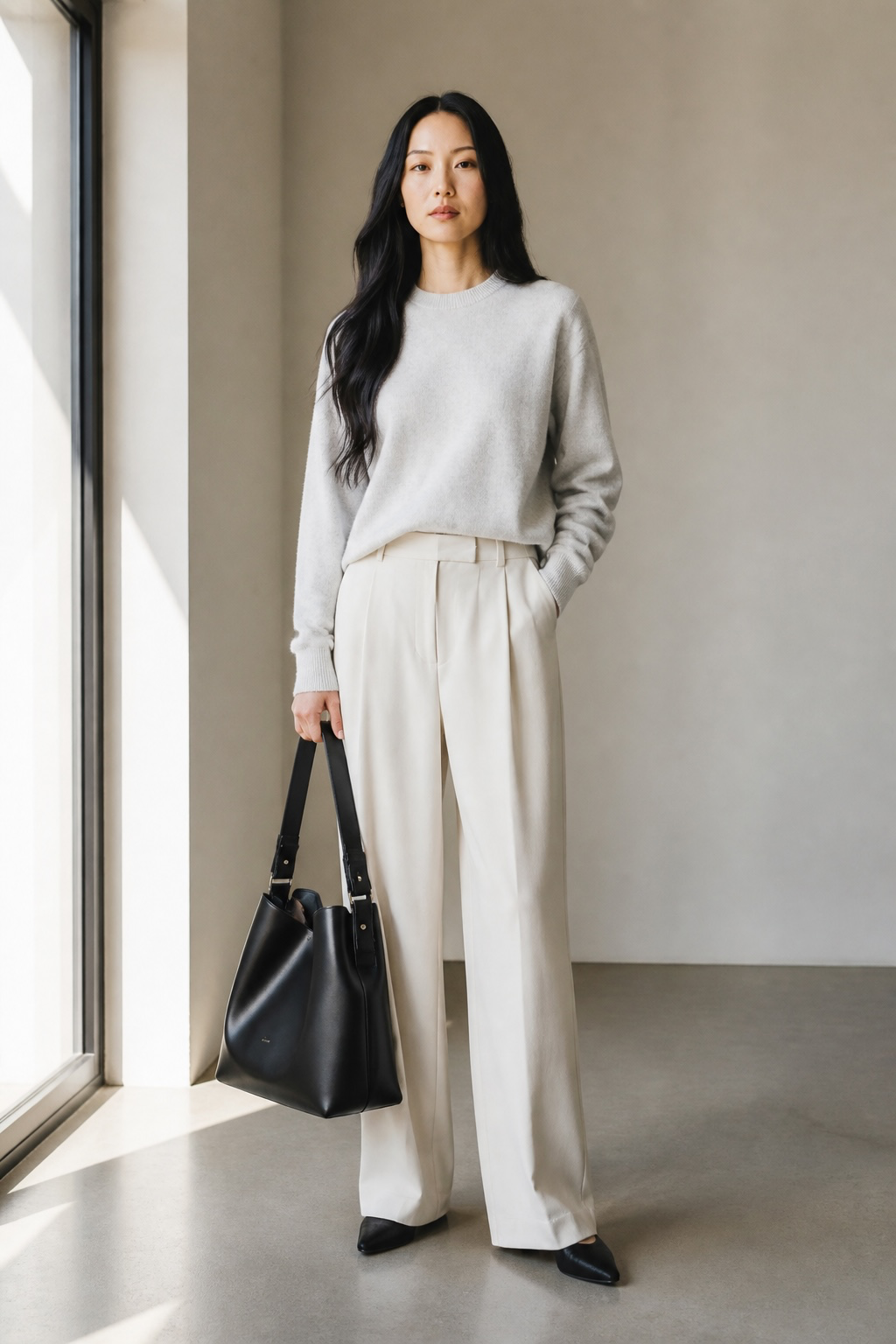 Rag & Bone Riser Leather Hobo in Black