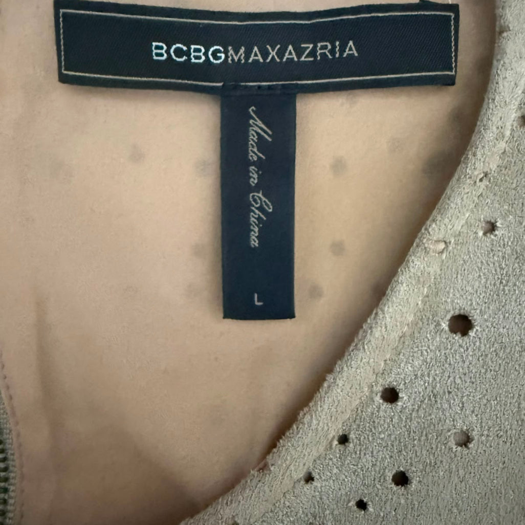 BCBGMaxAzria Cladiana Faux Suede Peplum Top