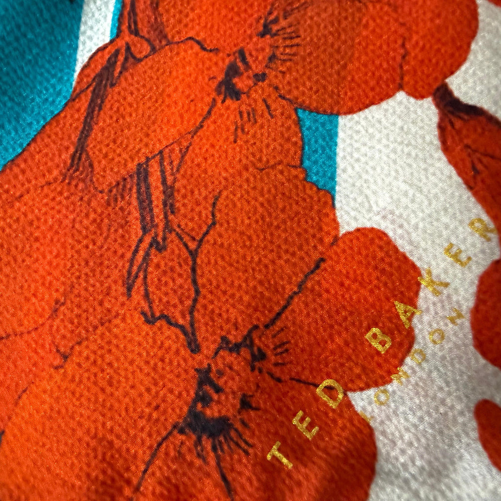 Floral Botanical Ted Baker Cape Wrap in Vibrant Teal